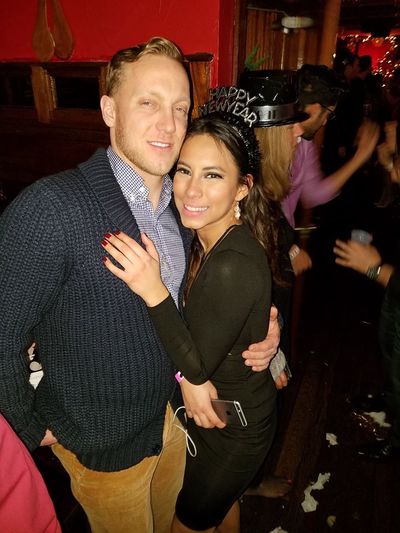 A young couple at new years eve party in NYC. 