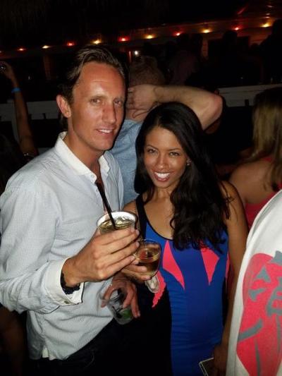 Two friends experiencing the Hamptons nightlife. 