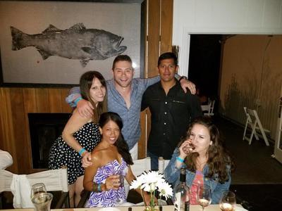 A group of friends at one of the best restaurants in the Hamptons. 