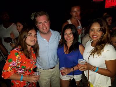 A group of friends enjoying the nightlife in the Hamptons. 