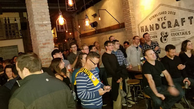 The crowd at one of the best super bowl parties in NYC