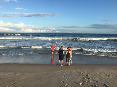 friends from nyc enjoy the waves on our private beach in the hamptons
