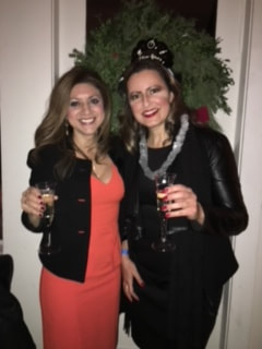 Two women from NYC at a party. 