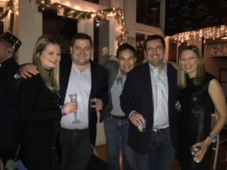 A group of friends having fun at one of the best parties in nyc.