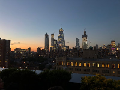 NYC skyline at sunset 